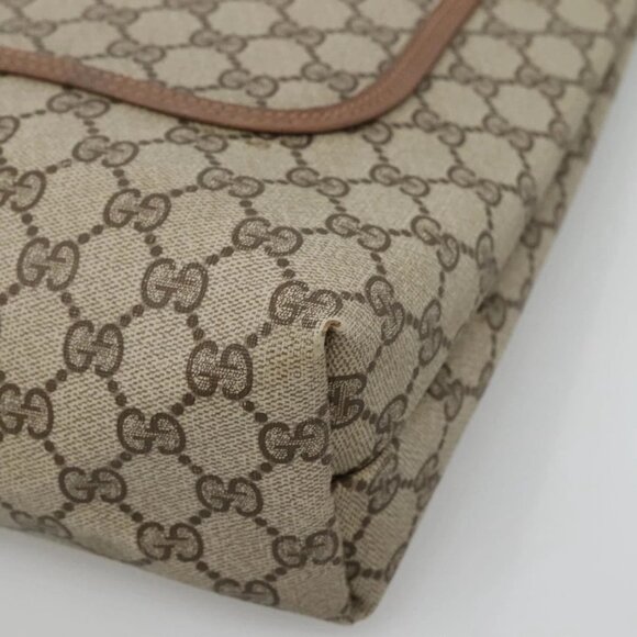 GUCCI GG Supreme Web Sherry Line Tote Bag PVC Beige Red 39 02 003 Auth - Picture 14 of 16